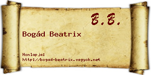 Bogád Beatrix névjegykártya